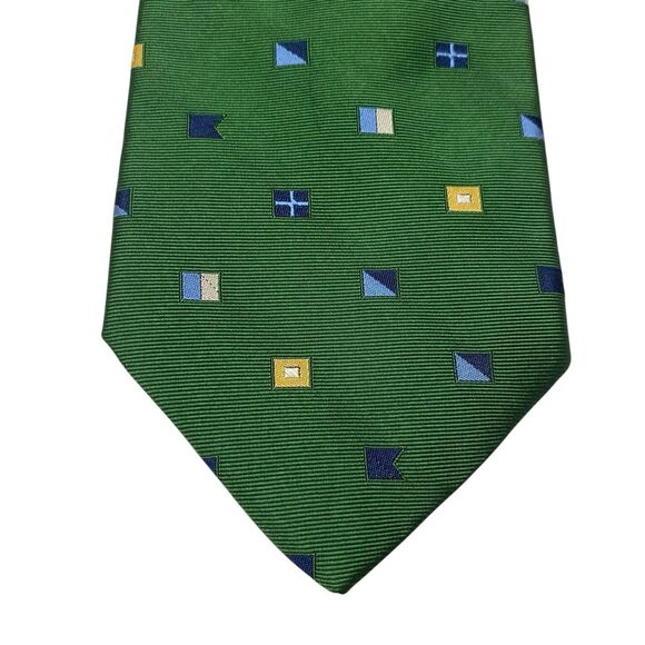 Brooks Brothers Makers Tie Men's Necktie Silk Nautical Signal Flags Green - Picture 3 of 7